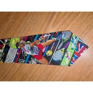 VINTAGE Nicole Miller Silk Tie Multicolor Tennis Handmade